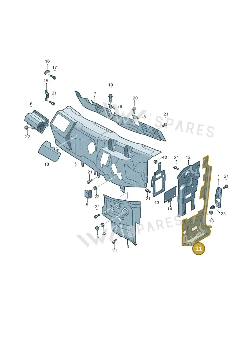 JNV809131 Volkswagen Reinforcement for A-Pillar