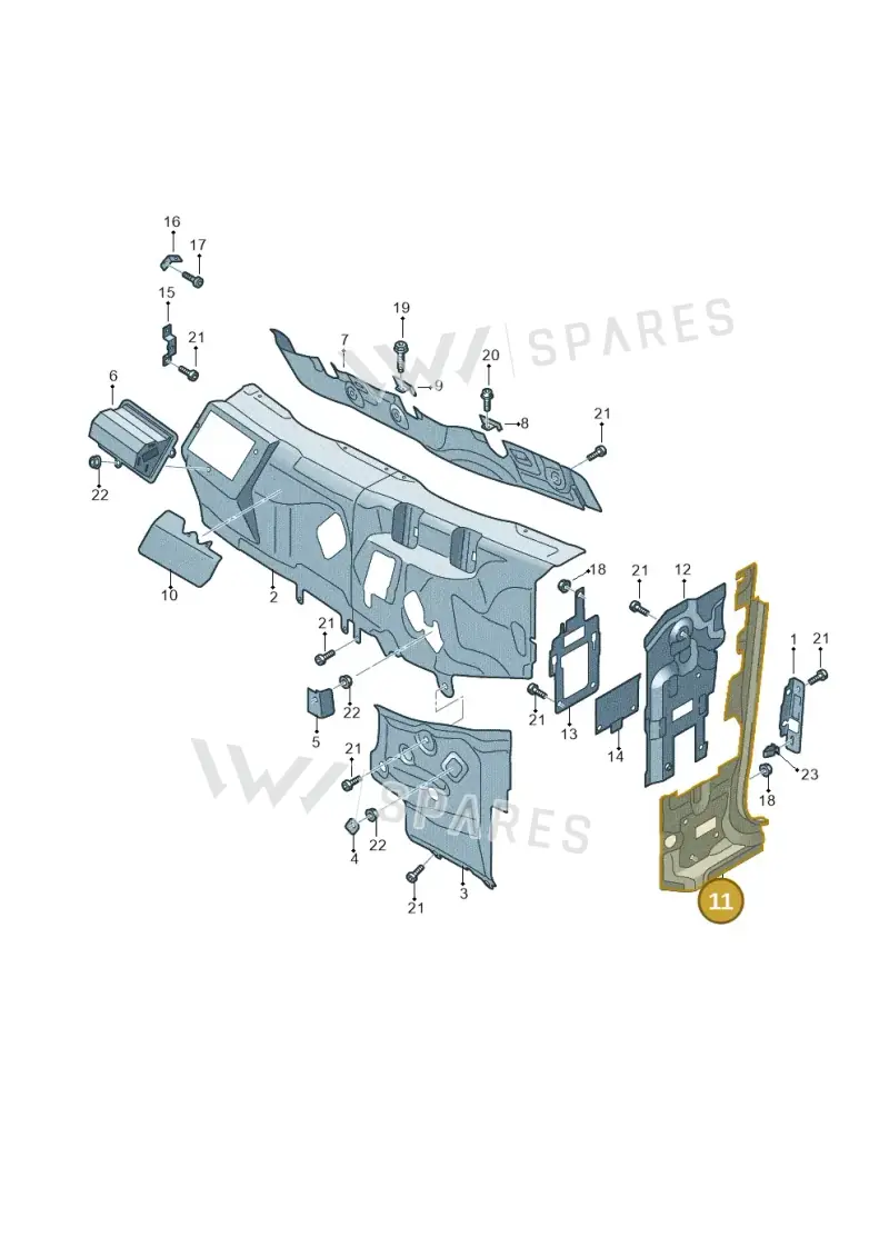 JNV809132 Volkswagen Reinforcement for A-Pillar
