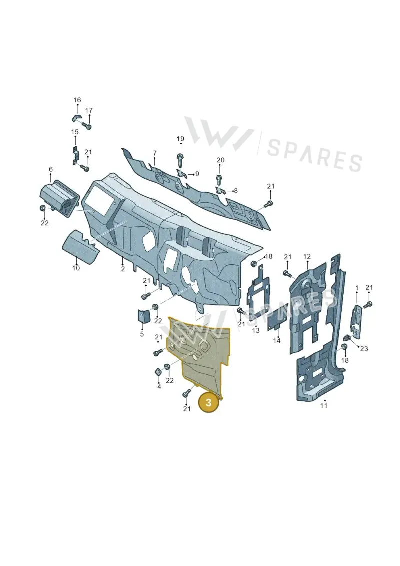 JNV810252 Volkswagen Reinforcement for Bulkhead
