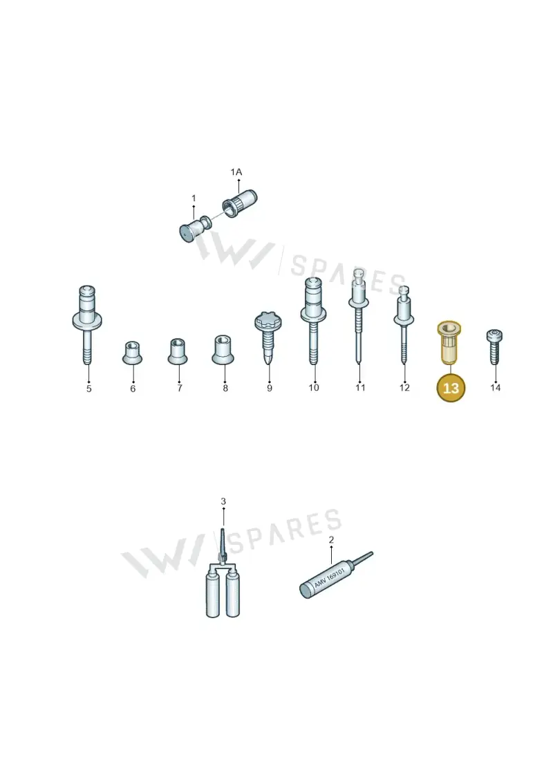 N90898502 Volkswagen Blind Rivet Stud