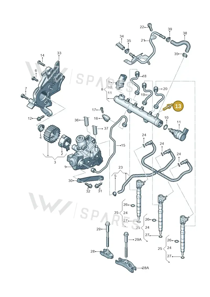 N91089001 Volkswagen Double Stud with Hexagon Drive