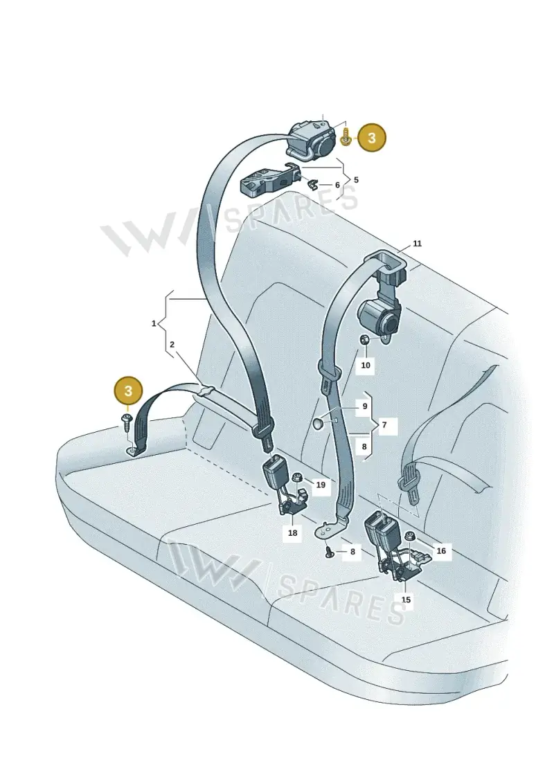N91213101 Volkswagen Flat Head Multi-Point Socket Bolt