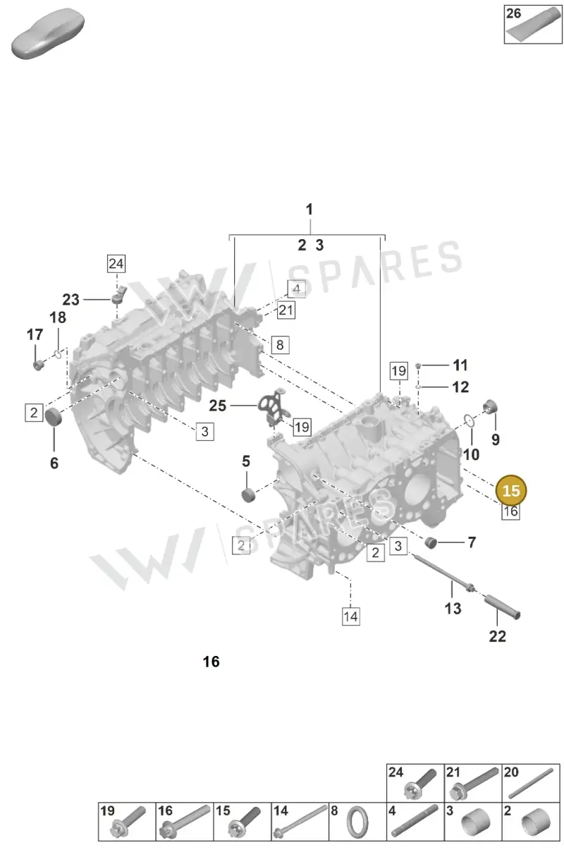 WHT001703 Volkswagen Hexagon Head Bolt