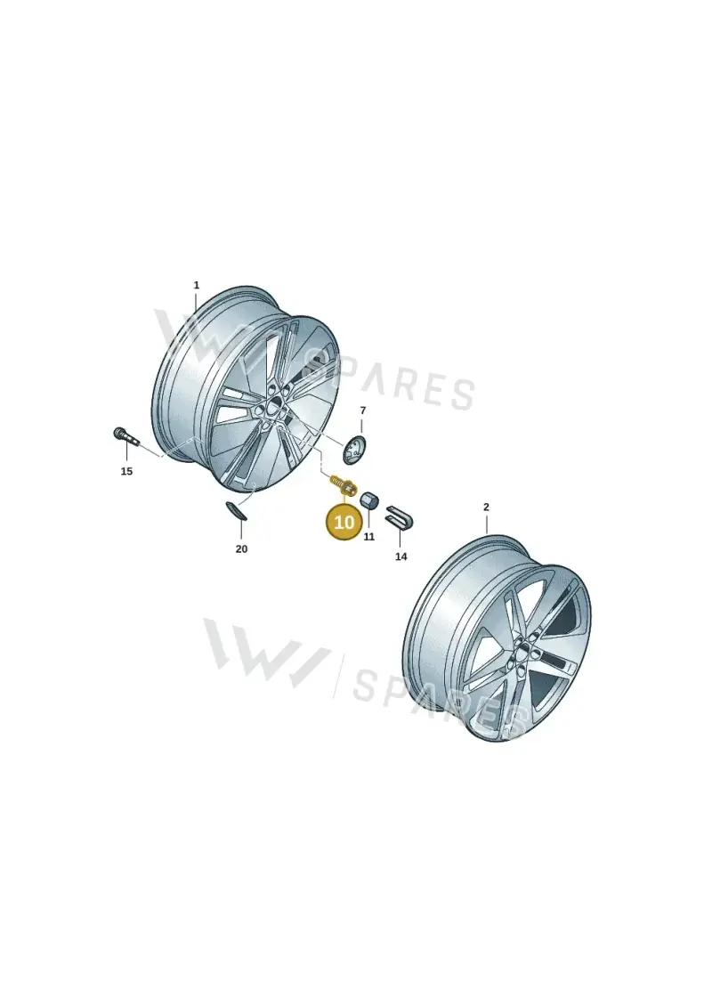 WHT002537D766 Volkswagen Wheel Bolt (Code Keys 766)