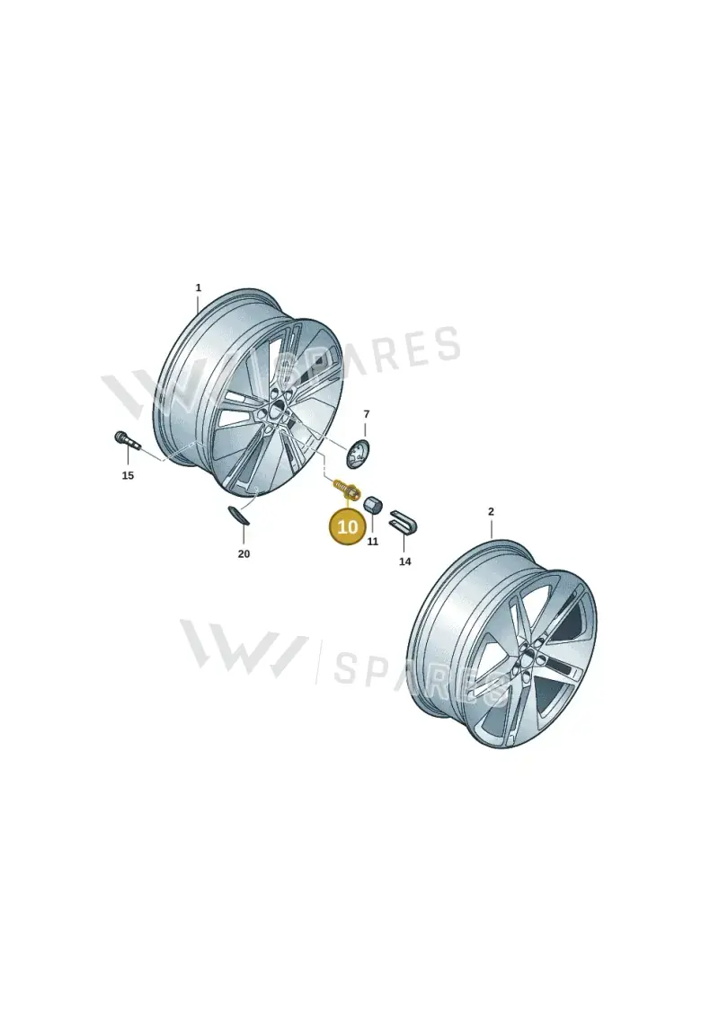 WHT002537D769 Volkswagen Wheel Bolt (Code Keys 769)