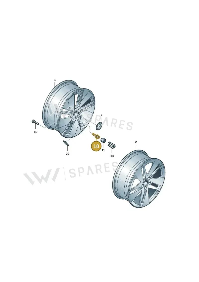 WHT002537D773 Volkswagen Wheel Bolt (Code Keys 773)