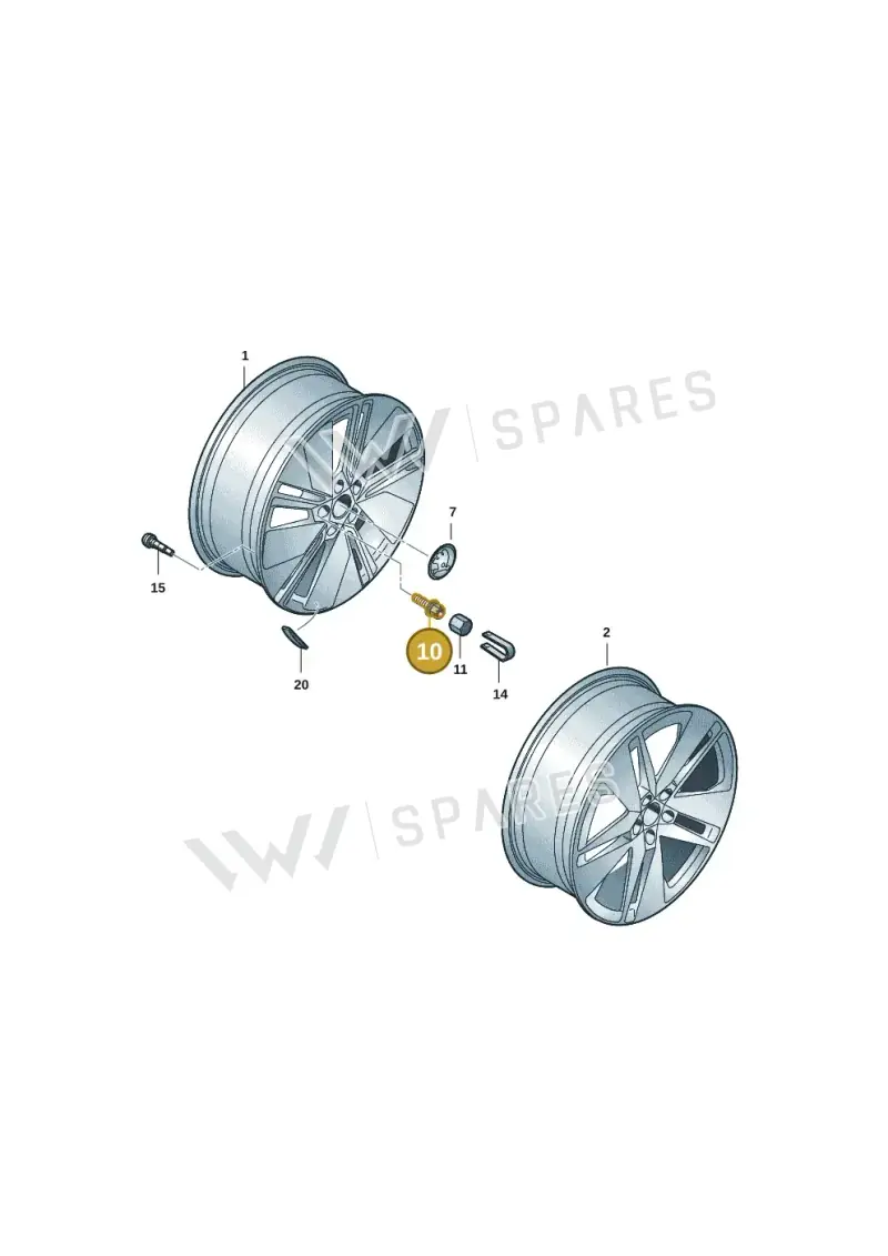 WHT002537D775 Volkswagen Wheel Bolt (Code Keys 775)
