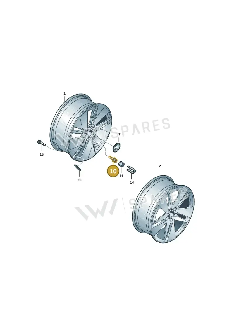 WHT002537D776 Volkswagen Wheel Bolt (Code Keys 776)
