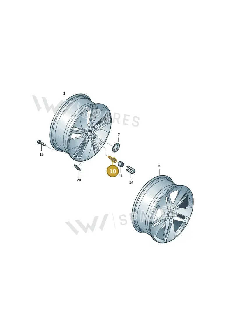 WHT002537D779 Volkswagen Wheel Bolt (Code Keys 779)