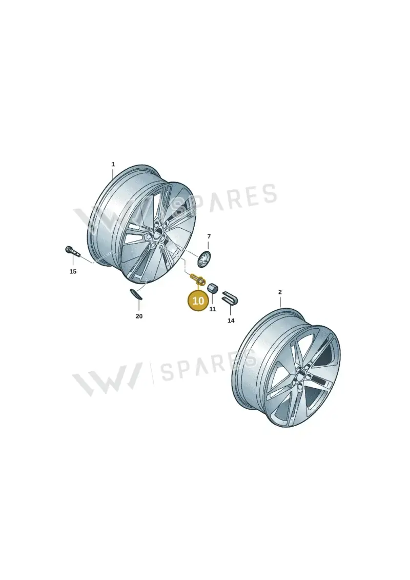 WHT002537D780 Volkswagen Wheel Bolt (Code Keys 780)