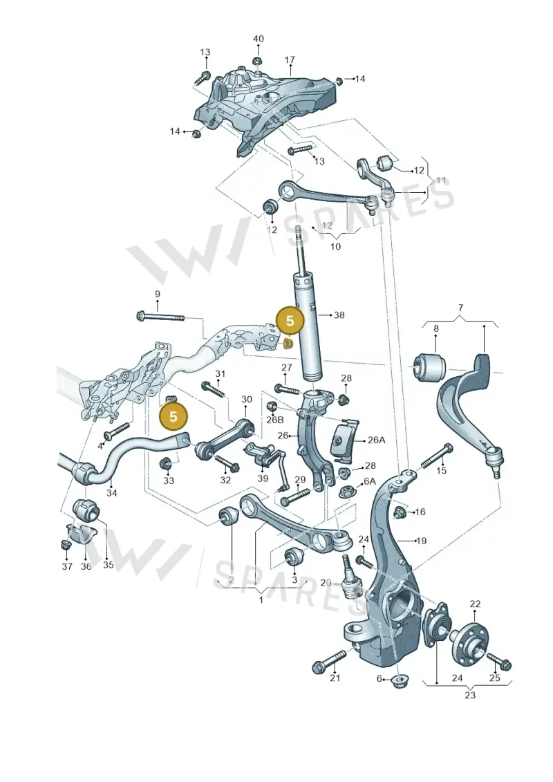 WHT003684 Volkswagen Hexagon Nut Self-Locking with Washer