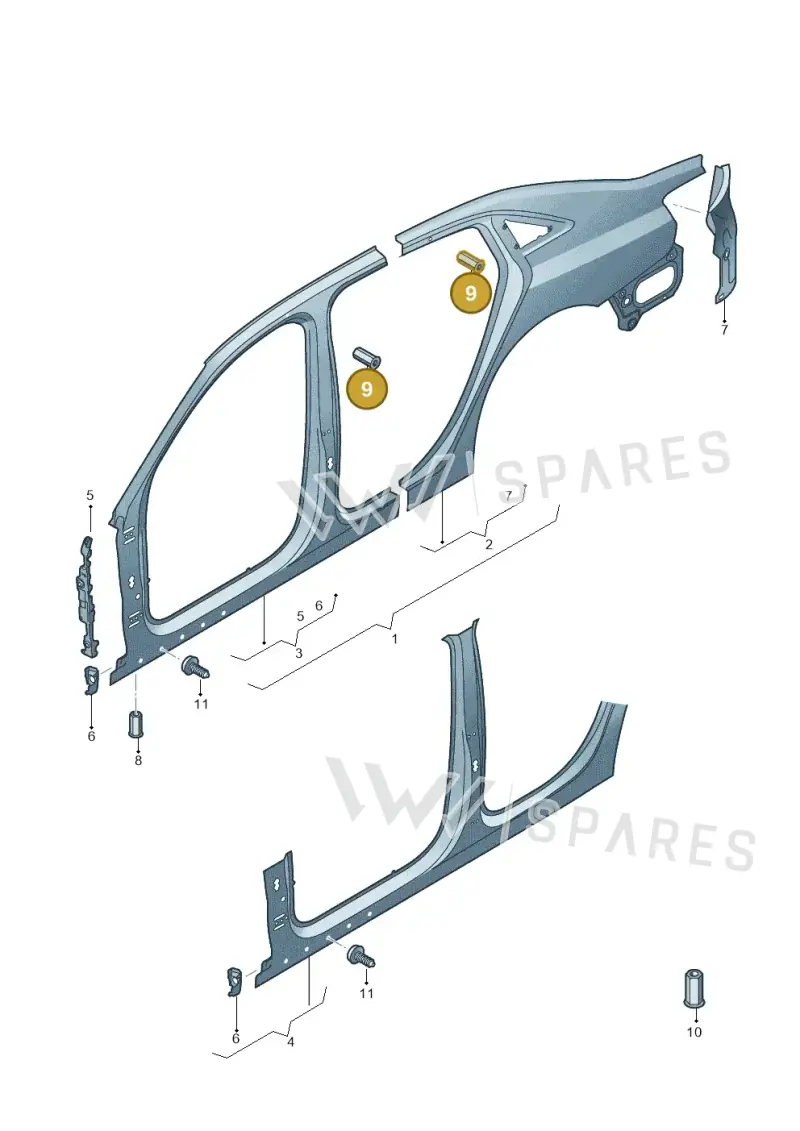 WHT005720 Volkswagen Rivetted Cap Nut