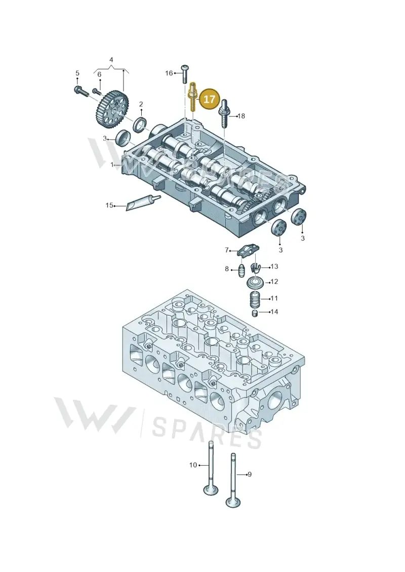 WHT006423 Volkswagen Double Stud with Hexagon Drive