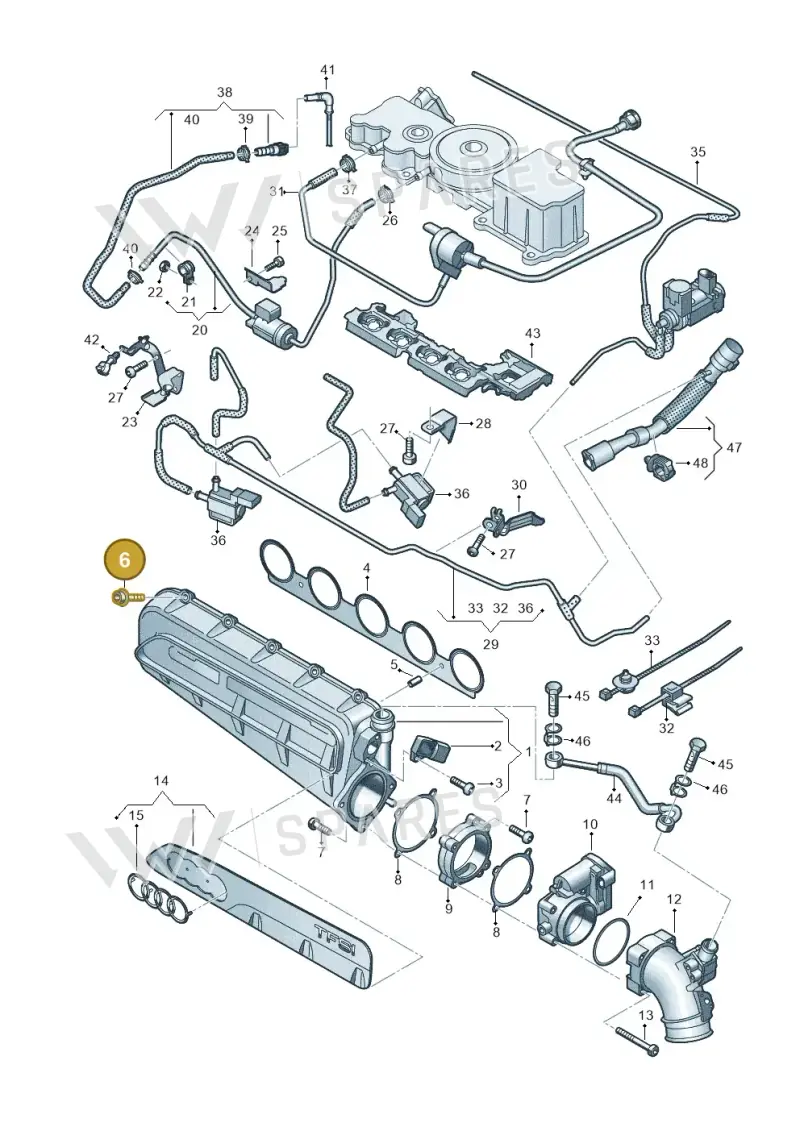 WHT007538 Volkswagen Fitted Bolt Hexagon Head