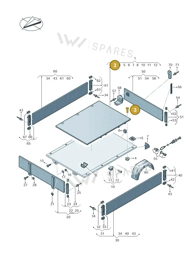 WHT008093 Volkswagen Countersunk Panel Screw
