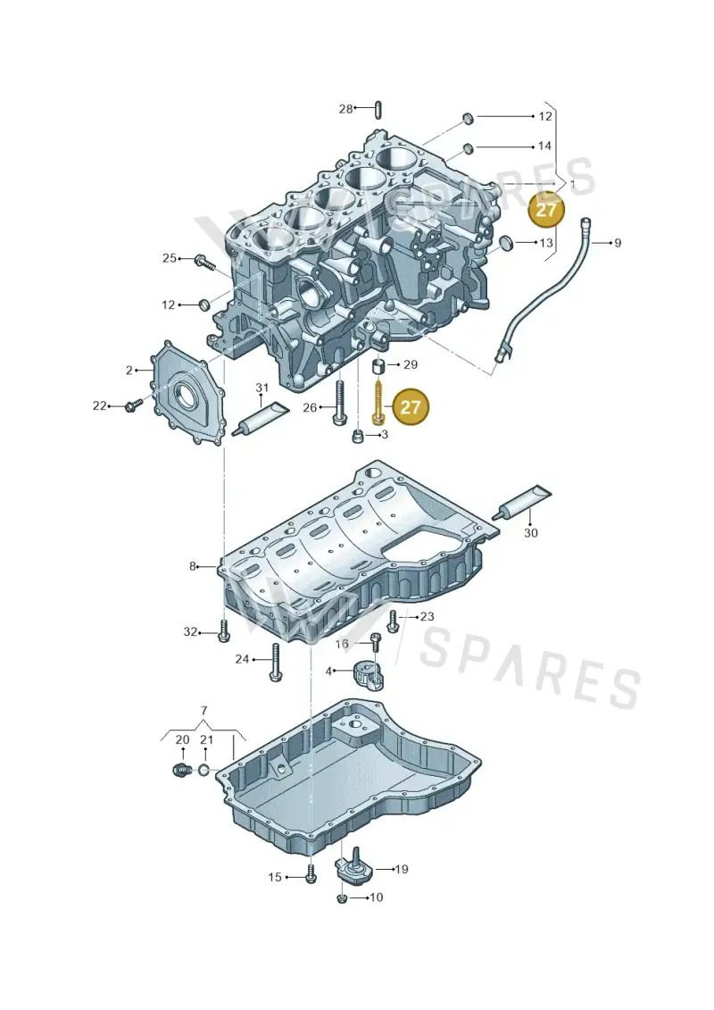 WHT008472 Volkswagen Screw with Interior Serrations