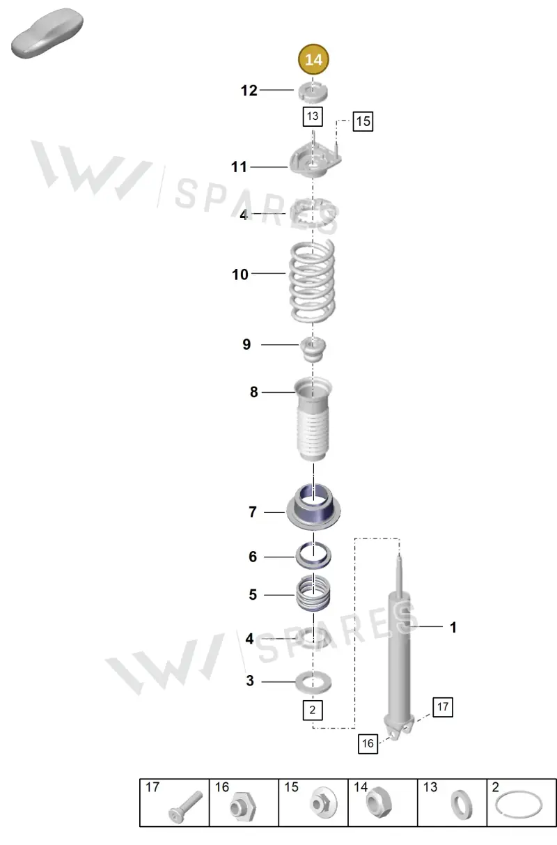 WHT008558 Volkswagen Hexagon Nut