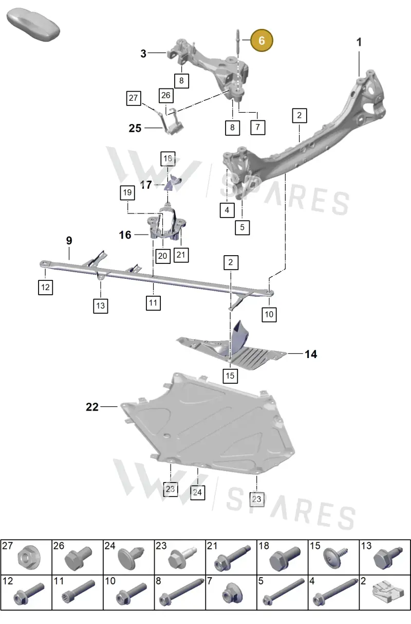 WHT008655 Volkswagen Threaded Pin