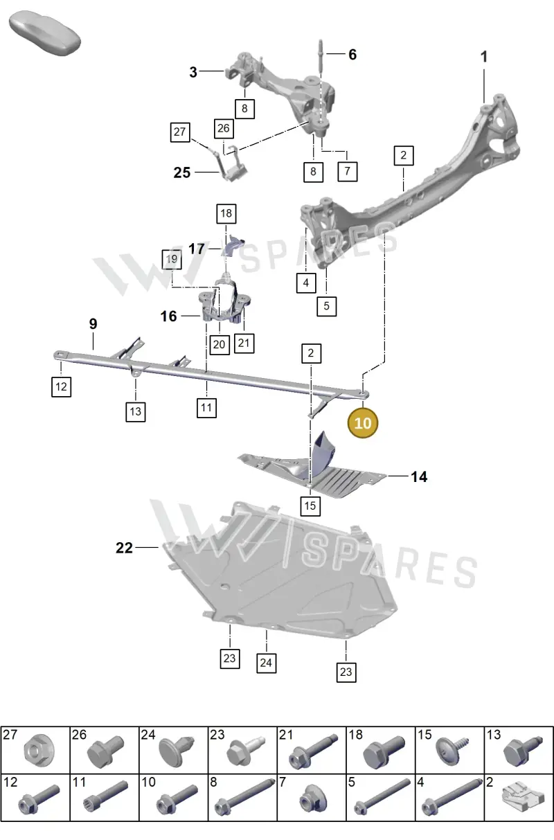 WHT008676 Volkswagen Hexagon Bolt