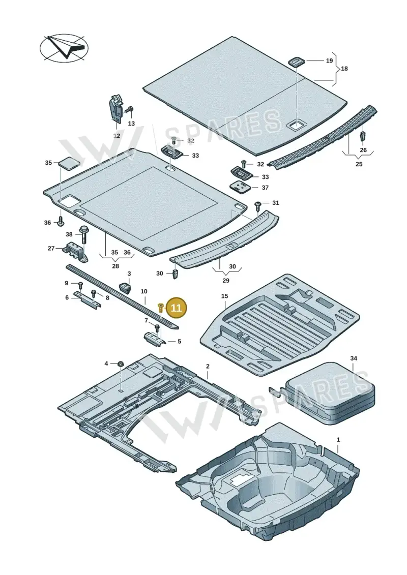 WHT008988 Volkswagen Countersunk Bolt