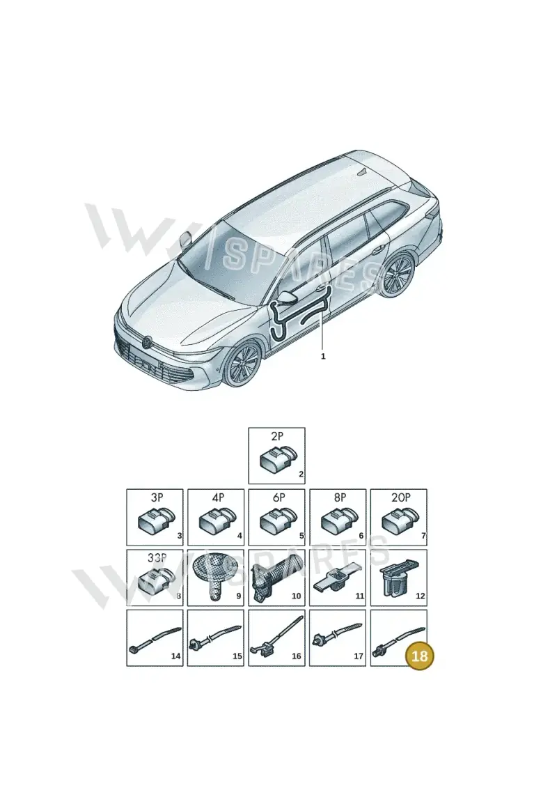 WHT009380 Volkswagen Cable Ties