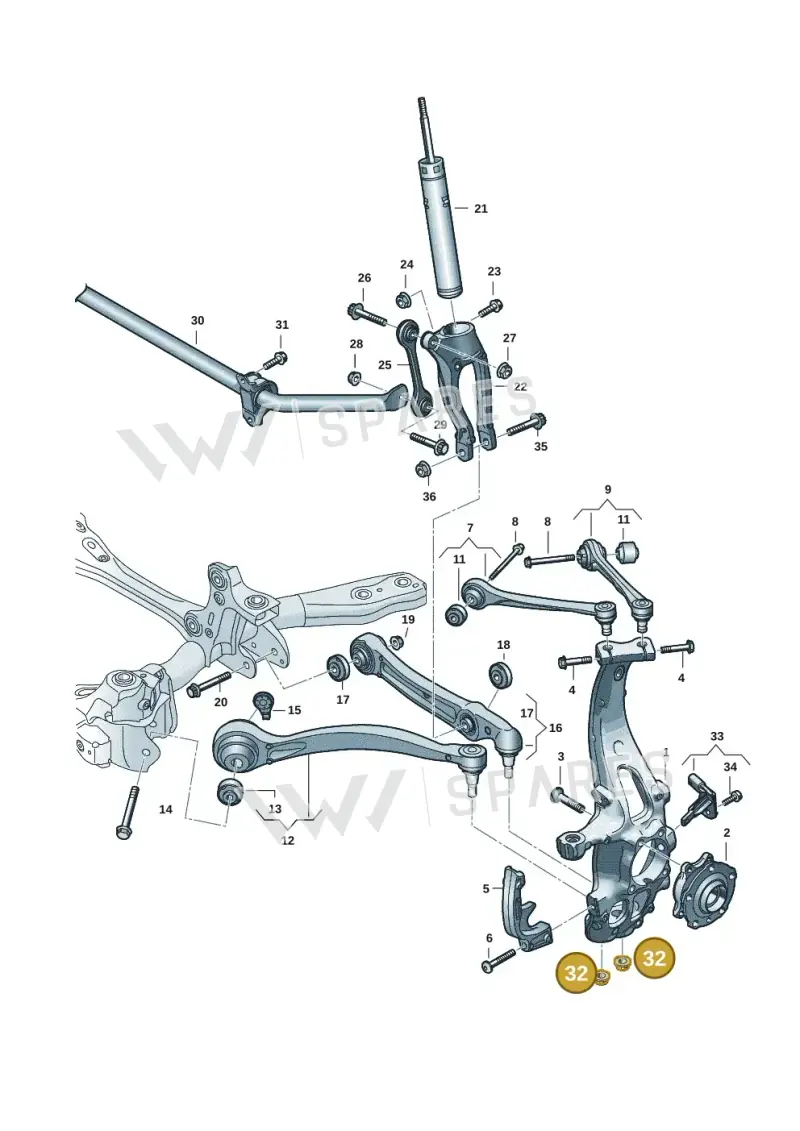 WHT009781 Volkswagen Double Hexagon Nut