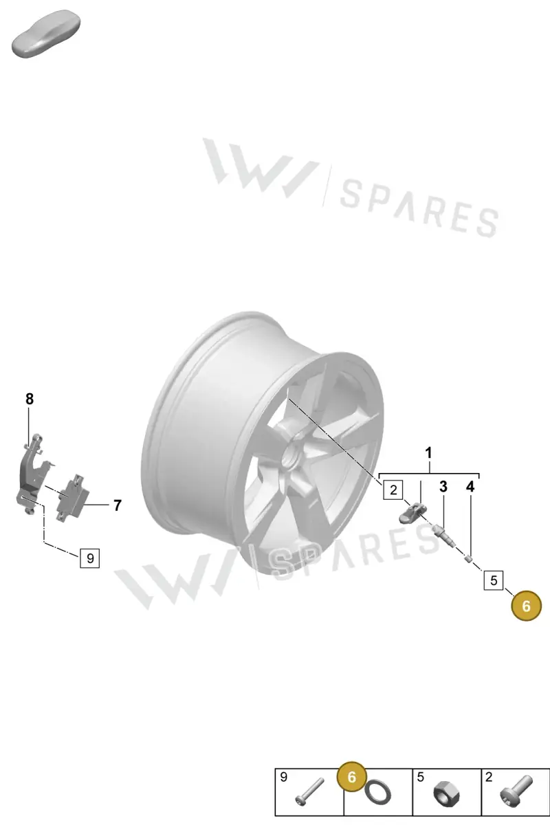 WHT010179 Volkswagen Union Nut
