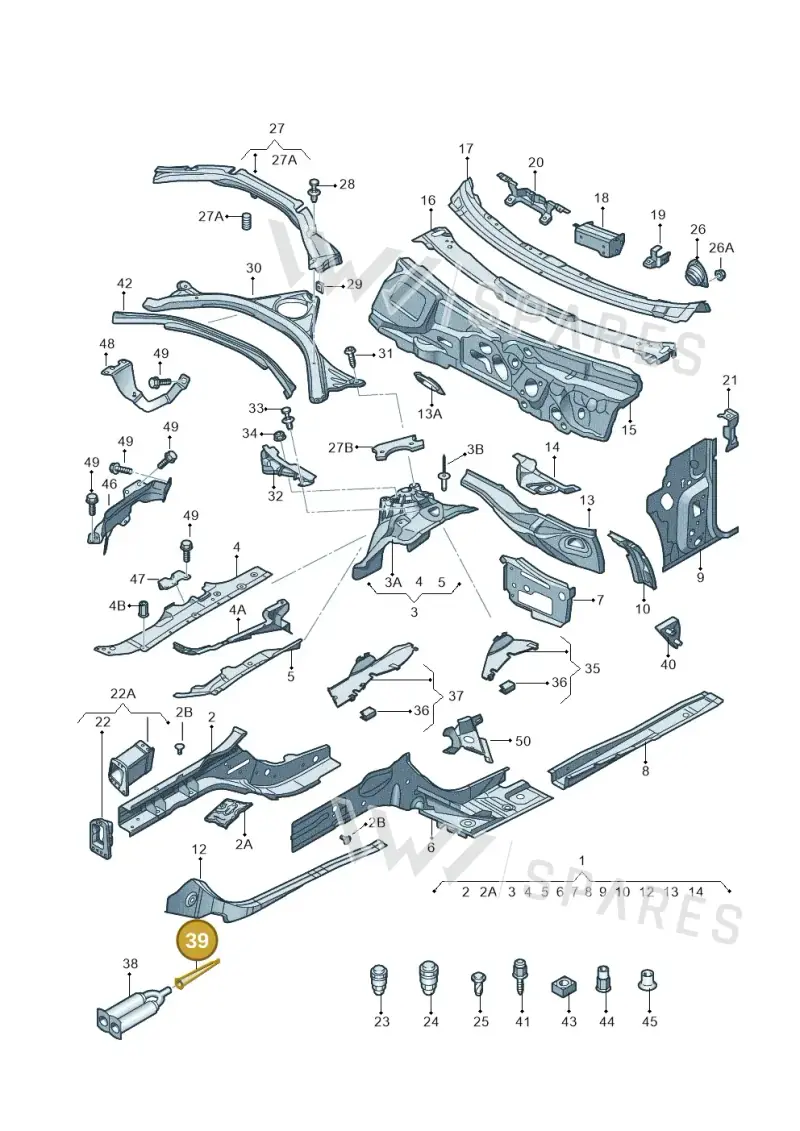 000012279C — Audi A7 Sportback (2014-2018) diagram 711803000, position 39