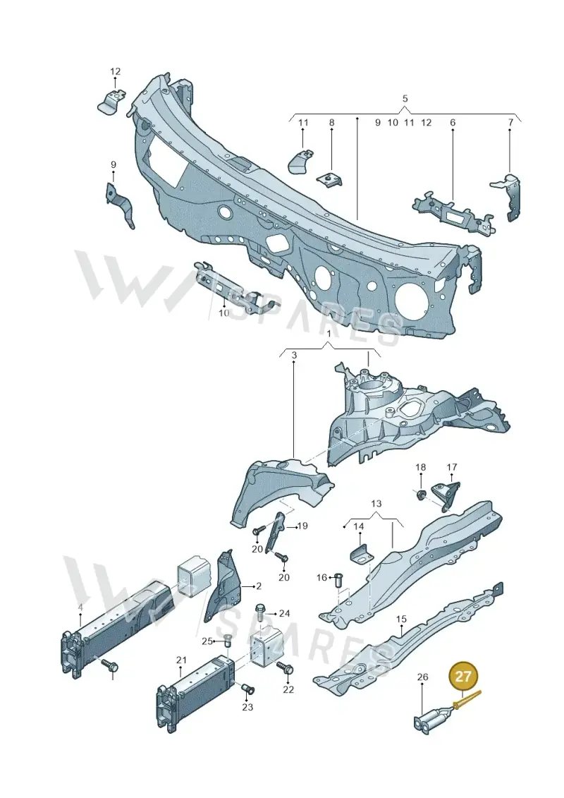 000012279C — Audi A8L (2017-2022) diagram 838805100, position 27
