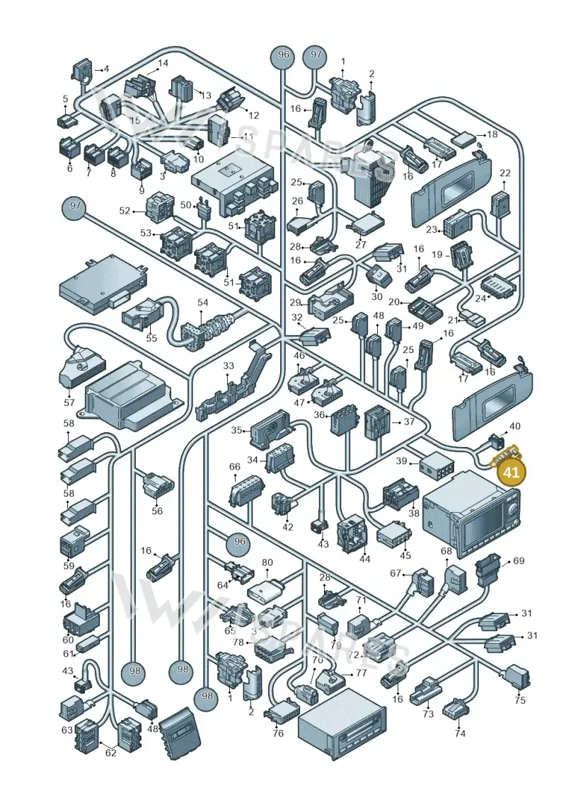 000098696 — Audi A3/S3/Sportb./qu. 08 (2007-) diagram 638971820, position 41