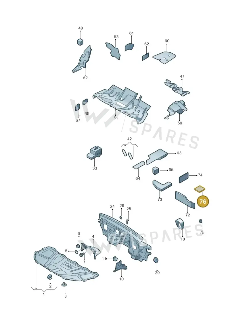 000863421 — Audi A4L 2.0 (2008-2012) diagram 669863020, position 76