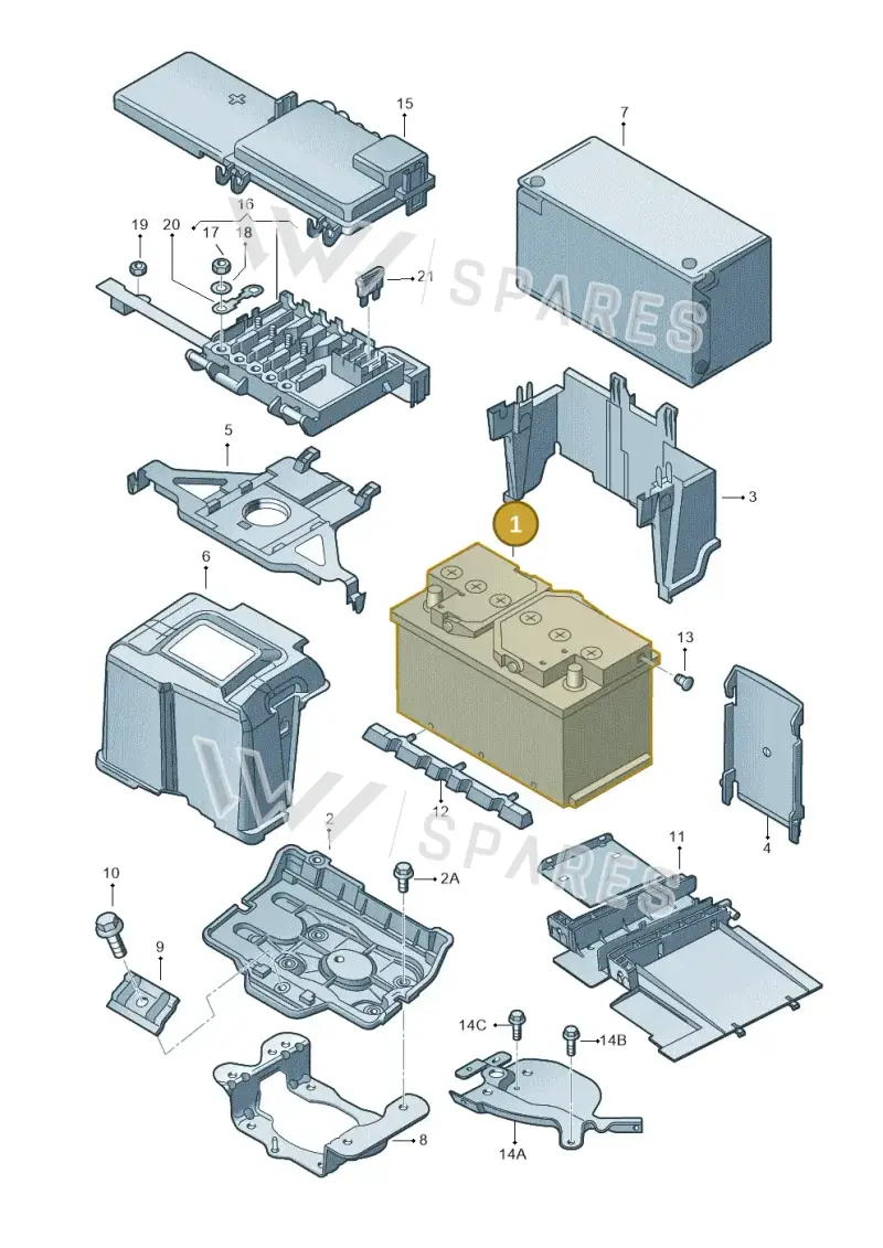 000915105AB — Audi A3/S3/QUATTRO (2000-2003) diagram 194915100, position 1