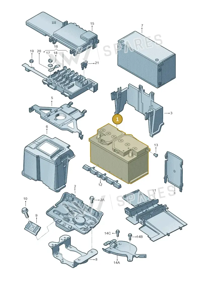 000915105AD — Audi A3/S3/QUATTRO (2000-2003) diagram 194915100, position 1