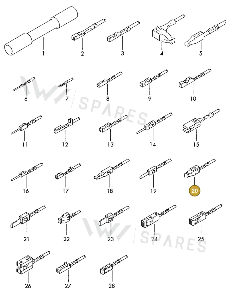 000979021EA — Audi 1J0 platform diagram 198979300, position 20