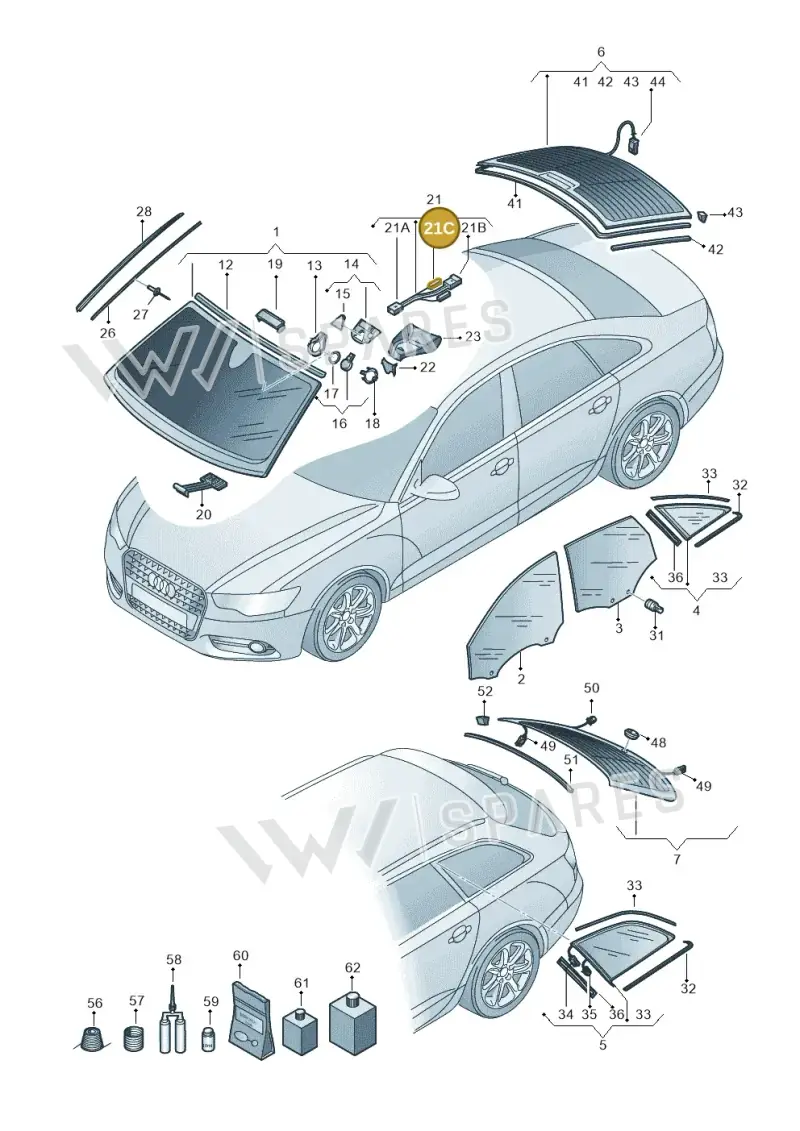 000979021E — Audi A6 qu. 3.0 tdi (2014-2018) diagram 798845000, position 21C