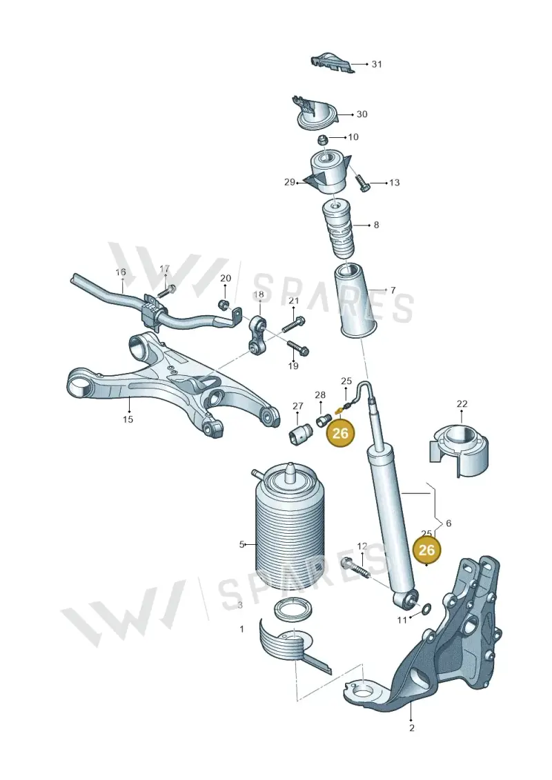000979132E — Audi A7 Sportback (2014-2018) diagram 711511100, position 26
