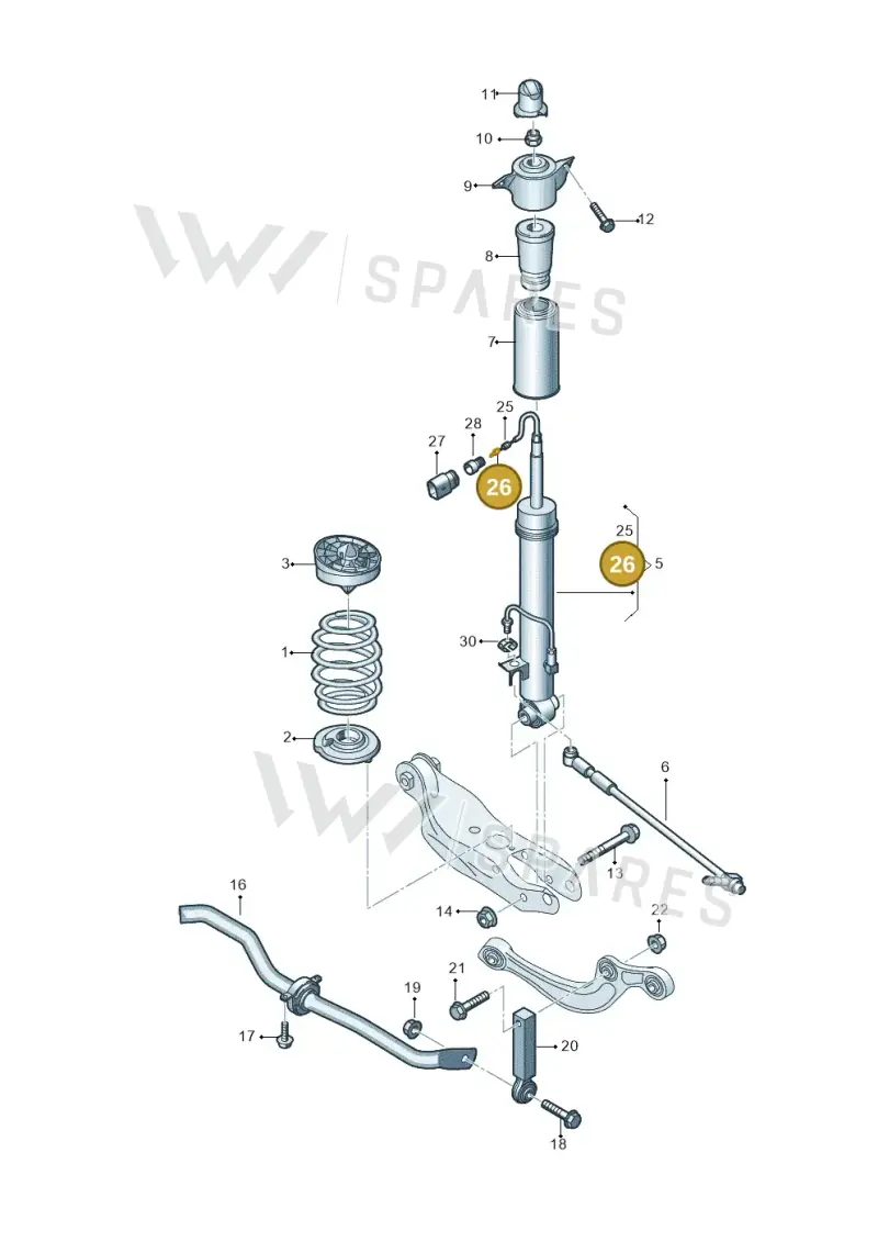 000979132E — Audi RS4 Avant (2017-) diagram 847511100, position 26