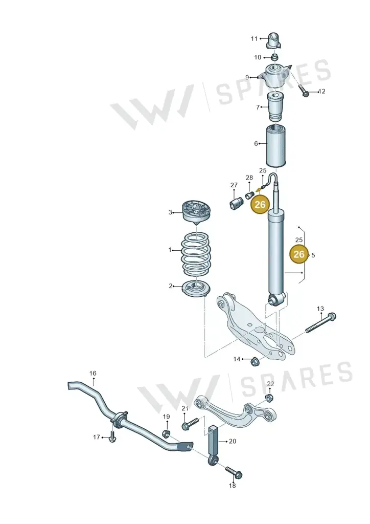000979132E — Audi A5 Limo 2.0 (2024-) diagram 849511040, position 26
