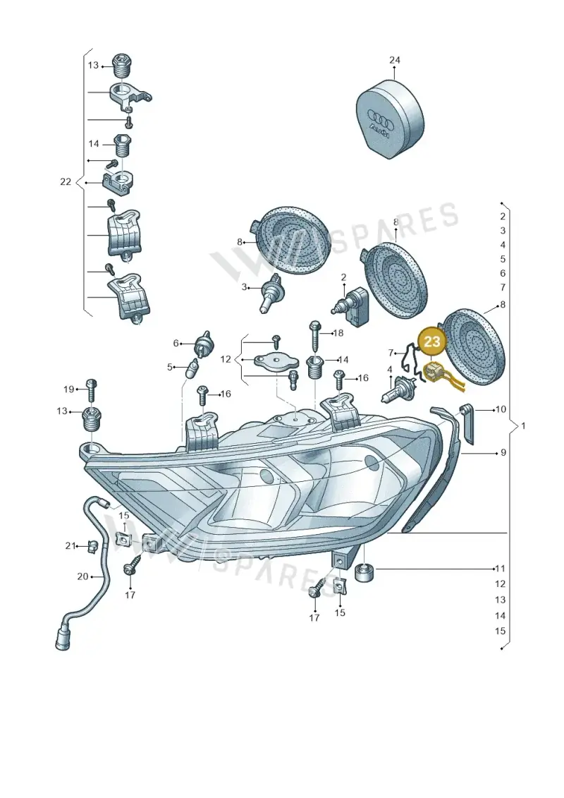 000998953 — Audi A1 sportback 1.0 (2018-) diagram 592941000, position 23