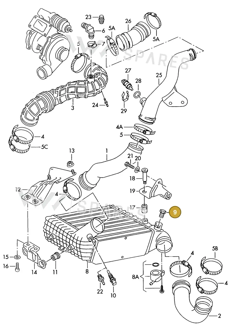 003507133A — Audi 100/Wagon         92 (1991-1992) diagram 118145700, position 9