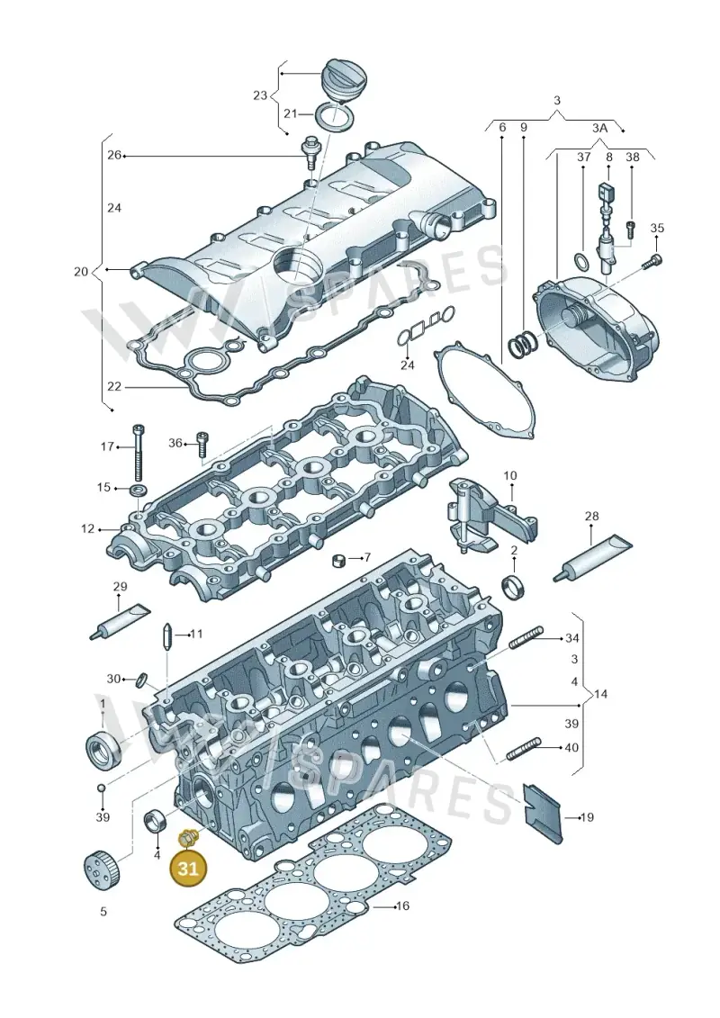 003507133A — Audi A3/S3/Sportb./qu. 08 (2007-) diagram 412103450, position 31