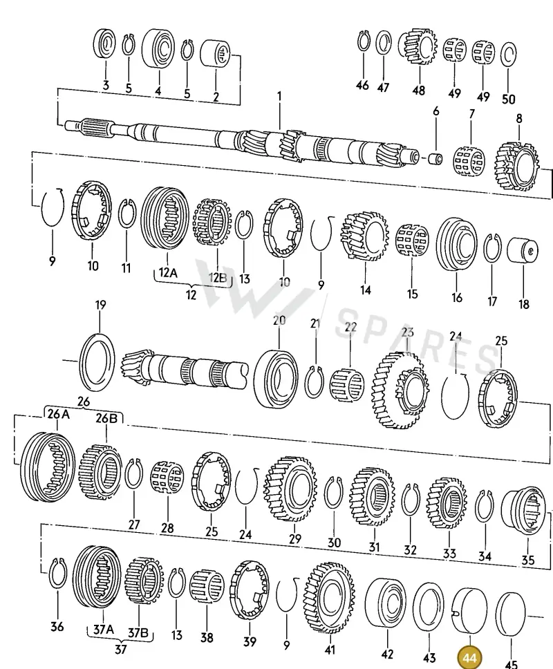012301251C — Audi 80/90 (1989-1991) diagram 071044000, position 44