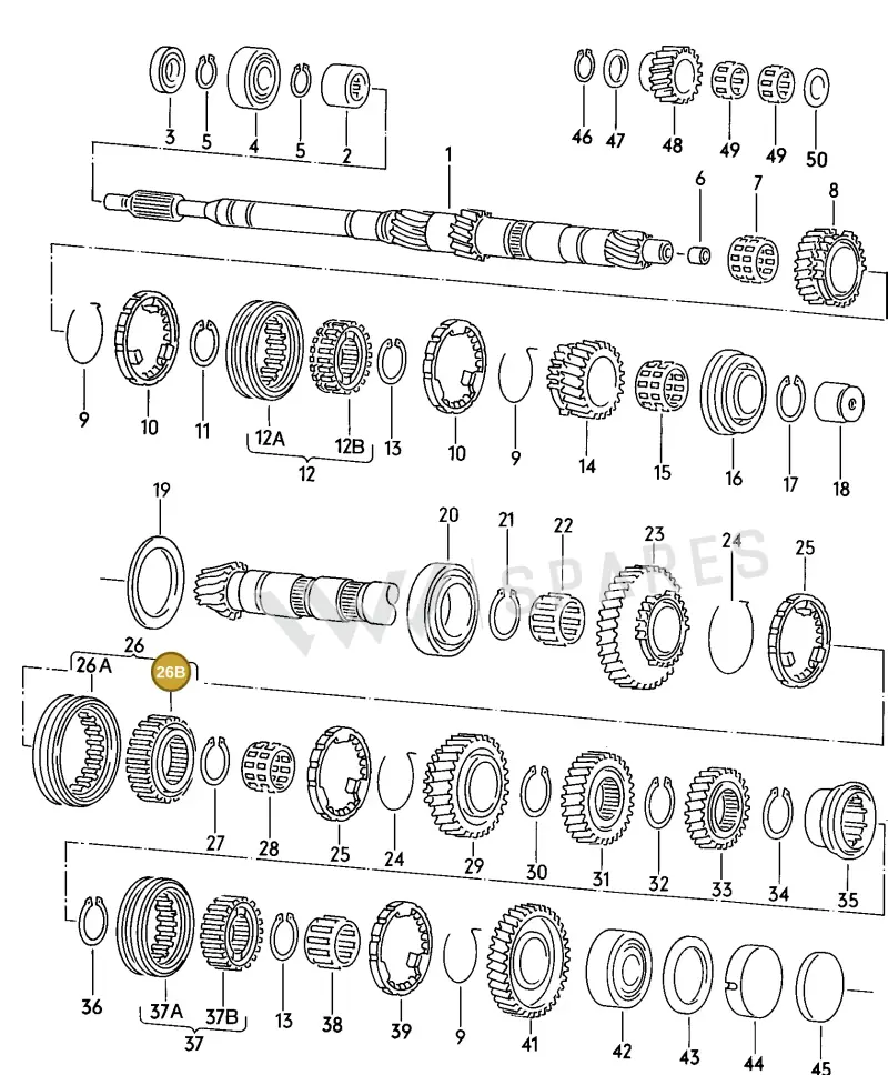 012311243A — Audi 80/90 (1989-1991) diagram 071044000, position 26B