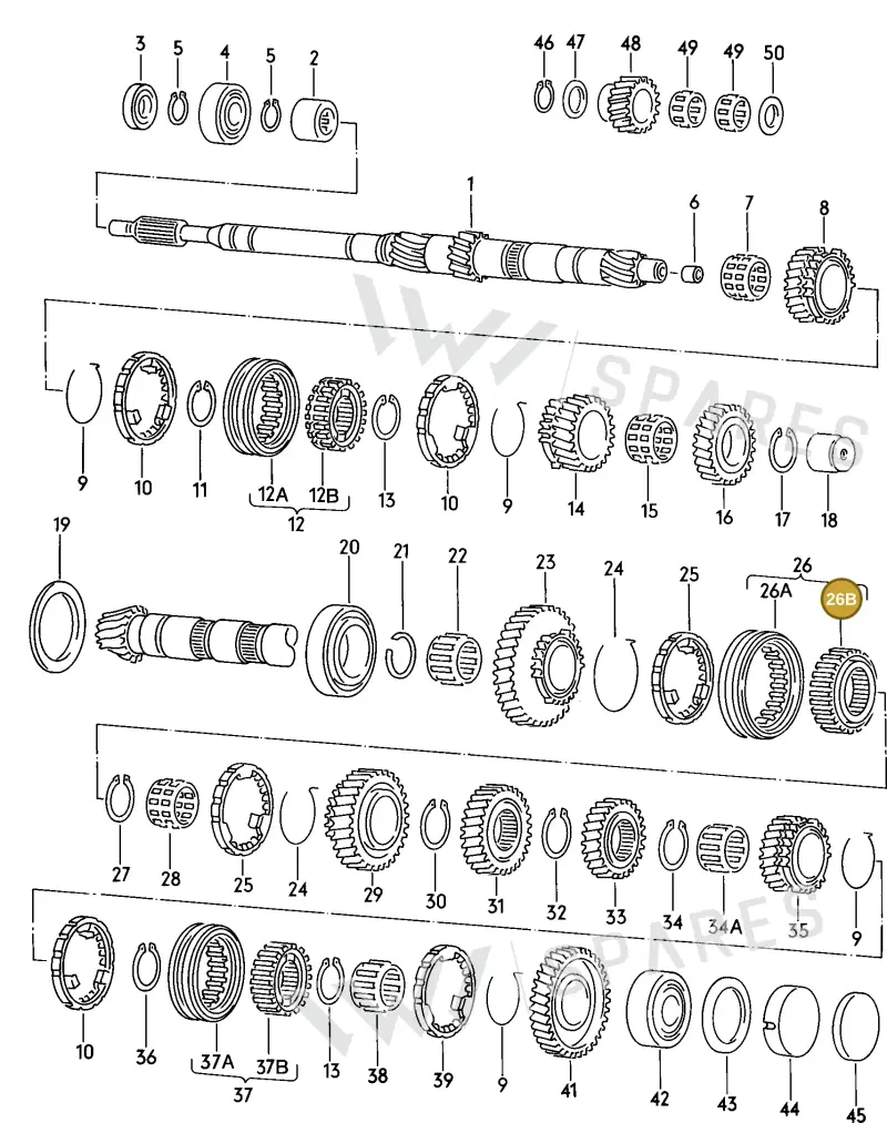 012311243A — Audi 80/90 (1989-1991) diagram 071044100, position 26B