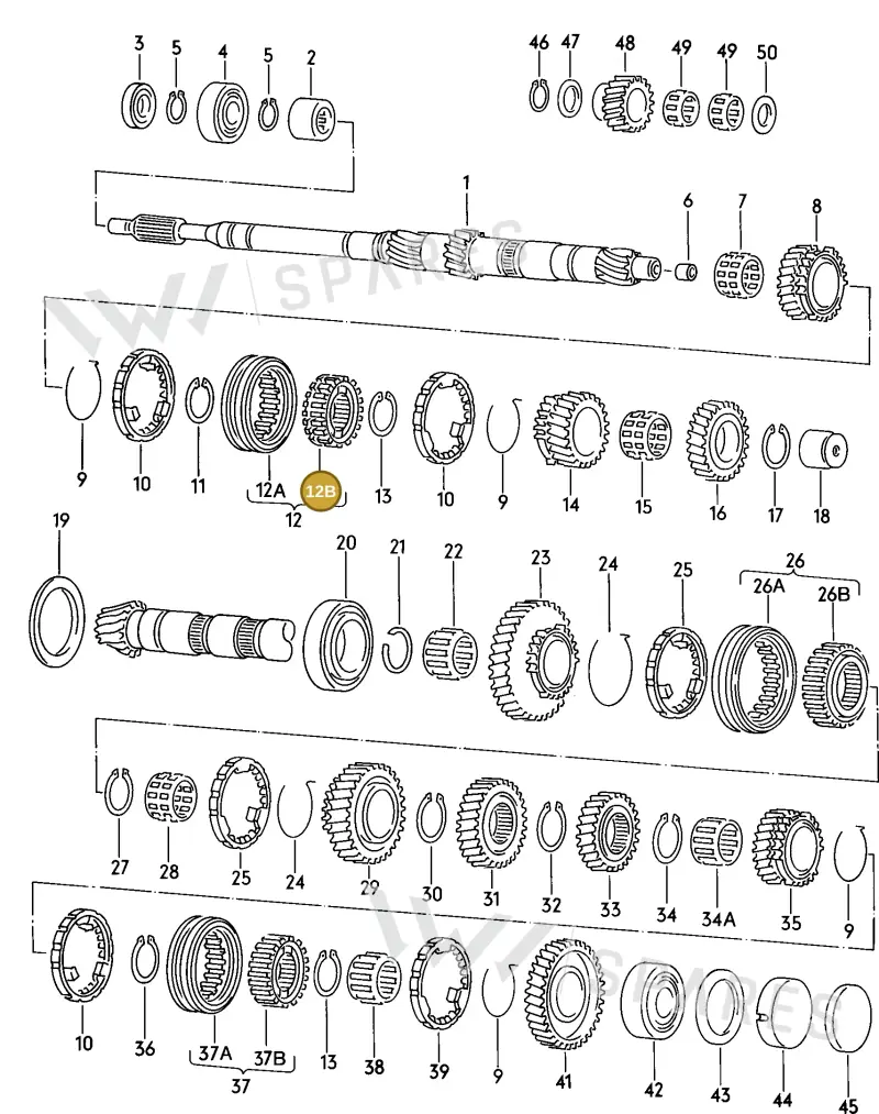 012311309B — Audi 80/90 (1989-1991) diagram 071044100, position 12B