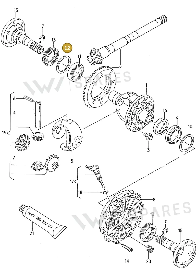 012409386AL — Audi A8 qu. (1996-1998) diagram 119409150, position 12