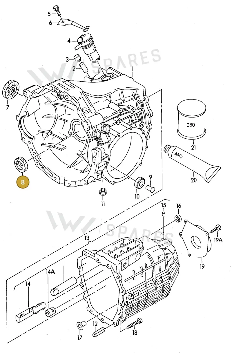 016311113B — Audi Coupe/3 (1994-1995) diagram 118301300, position 8