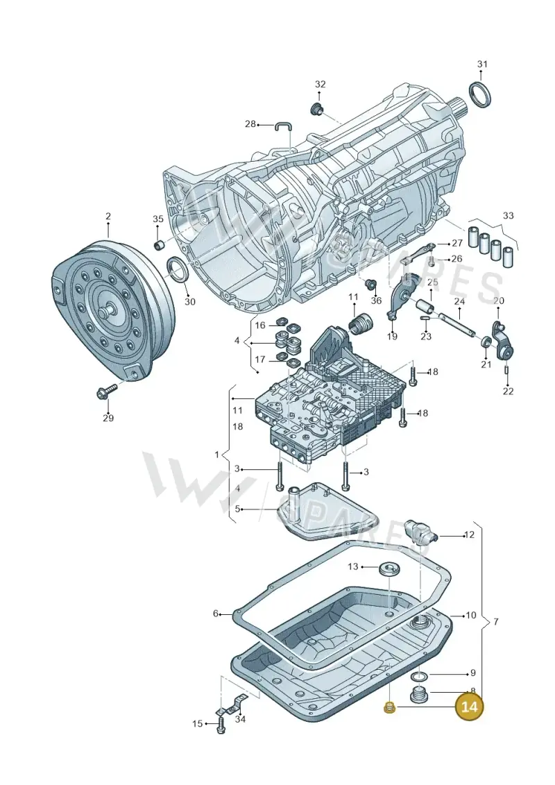 018321377B — Audi Q7 qu. 3.0 TDI (2009-2015) diagram 493325800, position 14