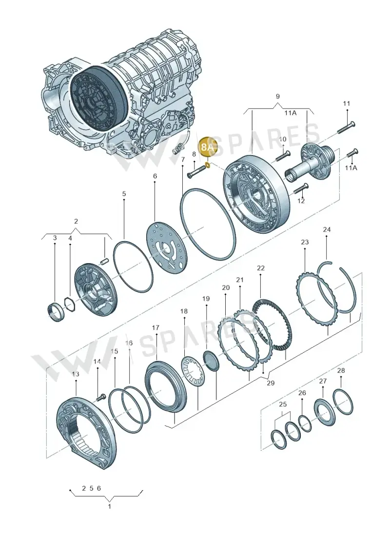 01F321386C — Audi A4/S4/Av./qu. (2001-2004) diagram 264321550, position 8A