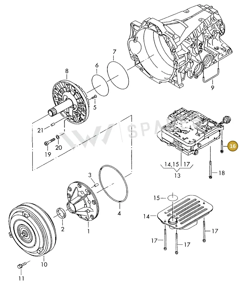 01F325061 — Audi A8 (1996-1998) diagram 139325700, position 16